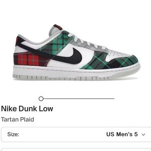 Nike Dunk Low Tartan Plaid Men's Shoes - Red, Green, Black
